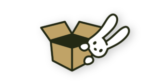 OOTB Bunny peaking from behind box